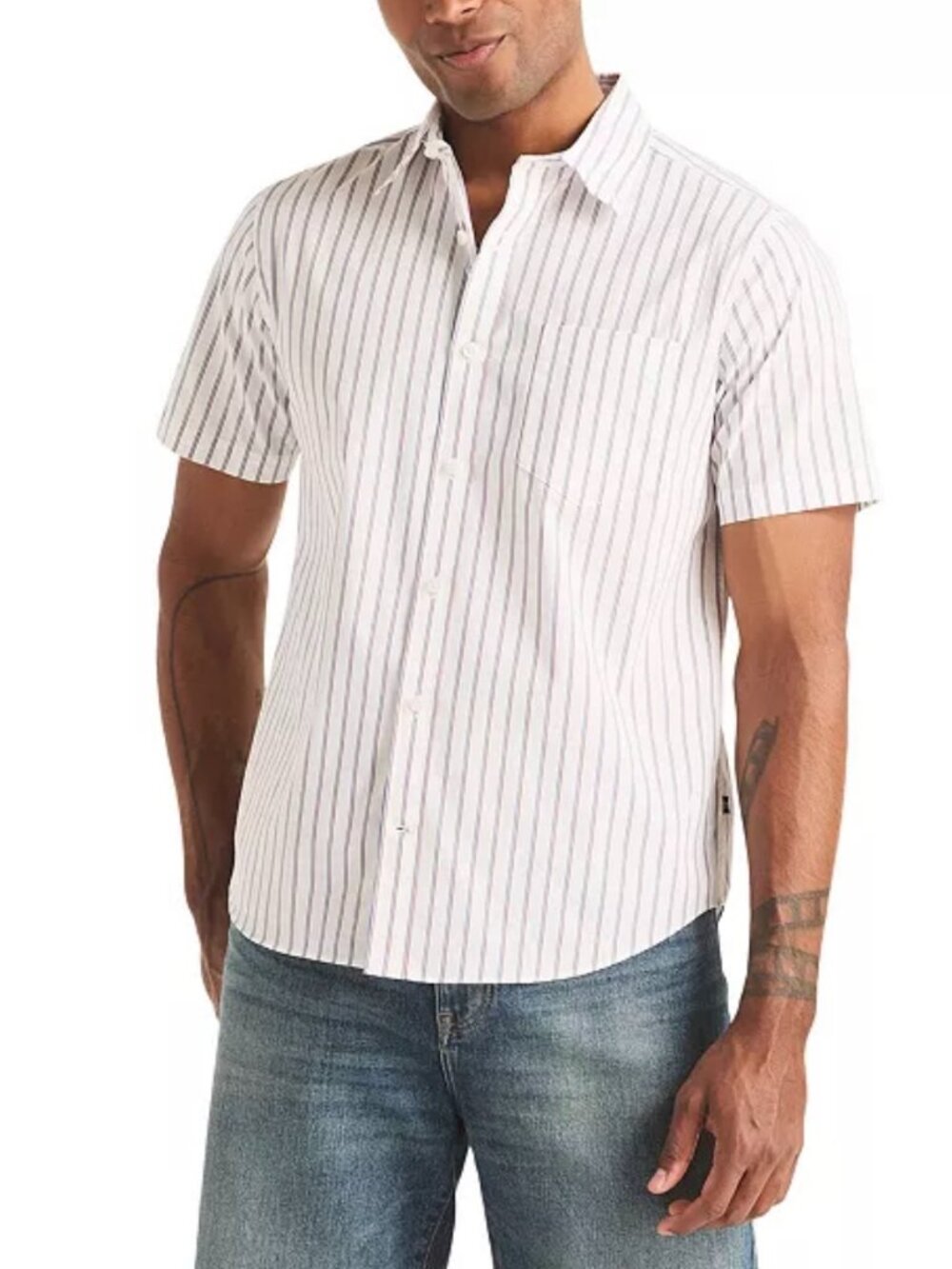 Nautica Men's Short-Sleeve Stripe Shirt Size L